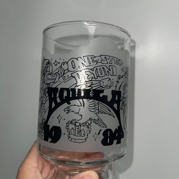 Krewe of Aquila Vintage 1984 Tall Drinking Glass Set of 4 New Orleans Mardi Gras - Picture 2 of 8